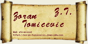 Zoran Tomićević vizit kartica